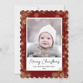 Cartão De Festividades Sobreposição de Bokeh do Script Elegante Vermelho 