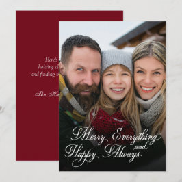 Cartão De Festividades Sobreposição de Foto Alegre Sempre e Feliz Natal 