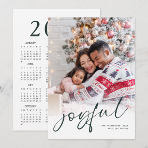 Cartão De Festividades Sobreposição de Foto Calendário 2027 Natal Alegre