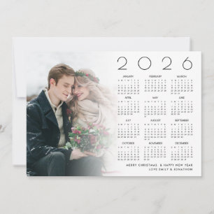 Cartão De Festividades Sobreposição de Foto de Casal do Calendário de 202