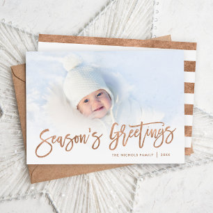 Cartão De Festividades Sobreposição de Fotografias de Script Dourado do