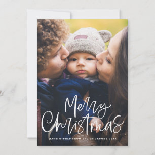 Cartão De Festividades Sobreposição de Letreiro Manual de Natal Feliz Fot