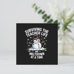Cartão De Festividades Sobrevivendo ao Natal Vida de Professor Colapso Na