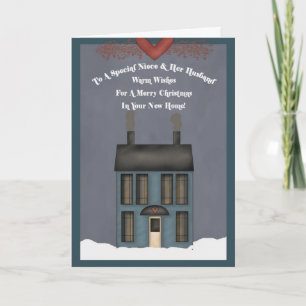Cartão De Festividades Sobrinha & Marido, 1º Natal na Nova Casa