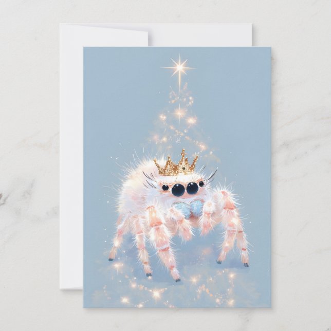Cartão De Festividades Soft Pretty Jumping Spider Christmas Cards (Frente)