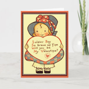 Cartão De Festividades Soldier Boy So Brave Vintage Valentine Card