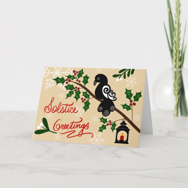 Cartão De Festividades Solstice Greetings Holiday Card  (Frente)