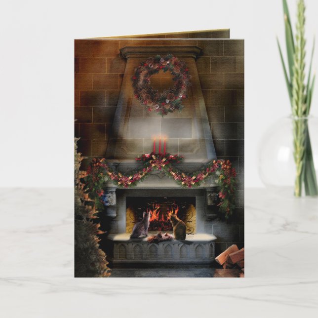 Cartão De Festividades Solstice Night Kitties (Frente)