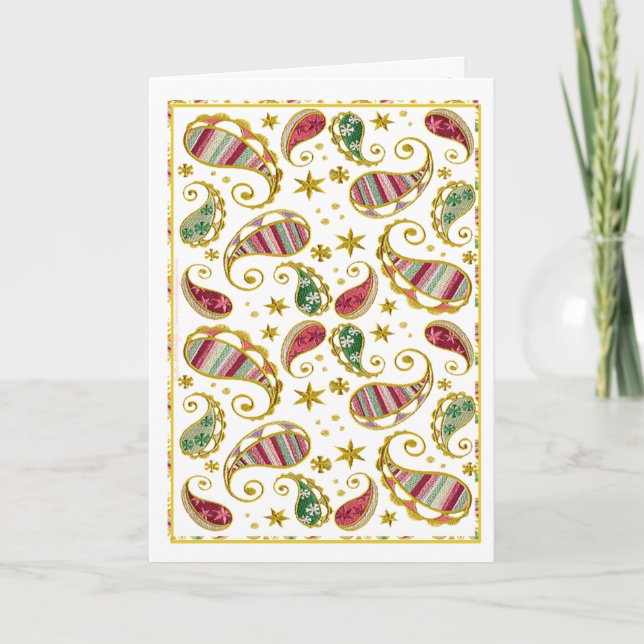 Cartão De Festividades Solstício de Paisley (Frente)