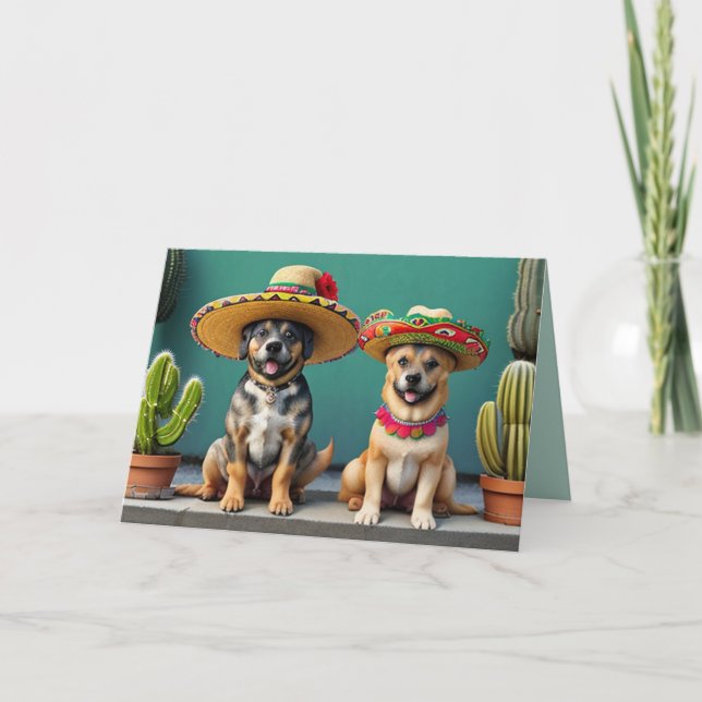 Cartão De Festividades sombreros perros (Frente)