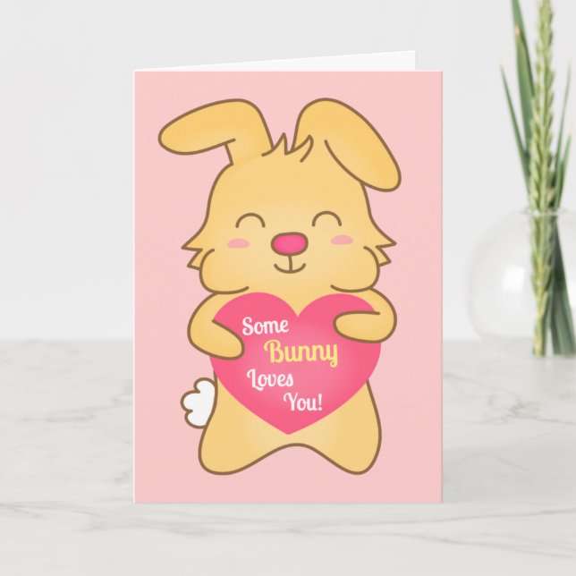 Cartão De Festividades Some bunny loves you, cute humor (Frente)
