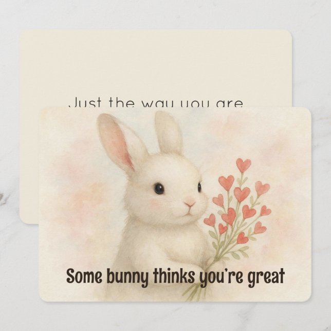 Cartão De Festividades Some Bunny Thinks You’re Great Valentines Day Card (Frente/Verso)