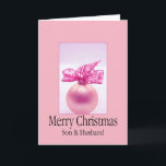 Cartão De Festividades son and husband  Merry Christmas card<br><div class="desc">'Tis the season to party and celebrate: Merry Christmas! Surprise your nearest and dearest, your friends, co-workers, neighbors or even your boss with a special card. Many different designs available: from a modern collage photography card, mixing ornaments and winter landscapes, a classic vintage christmas theme or a more modern holiday...</div>