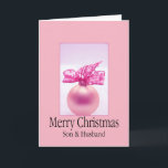 Cartão De Festividades son and husband  Merry Christmas card<br><div class="desc">'Tis the season to party and celebrate: Merry Christmas! Surprise your nearest and dearest, your friends, co-workers, neighbors or even your boss with a special card. Many different designs available: from a modern collage photography card, mixing ornaments and winter landscapes, a classic vintage christmas theme or a more modern holiday...</div>