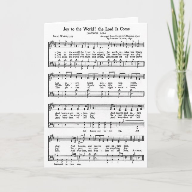 Cartão De Festividades SONG! Joy to the World (Frente)