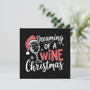 Cartão De Festividades Sonhando Com Uma Festa De Natal De Vinho Engraçado
