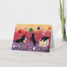 Cartão De Festividades Sonho de Natal - Labrador Negro