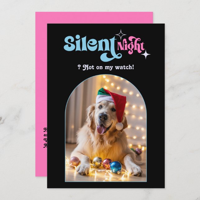 Cartão De Festividades Sonho de Pastel Foto Engraçada de Natal de Cachorr (Frente/Verso)