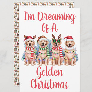 Cartão De Festividades Sonho Vermelho Personalizado De Um Natal Ouro