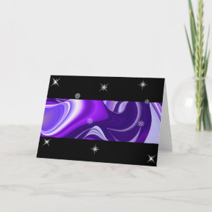 Cartão De Festividades Sonhos de neve roxa, Abstrato Fantasy Arte Arco-Í