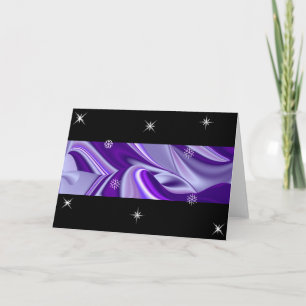 Cartão De Festividades Sonhos de neve roxa, Abstrato Fantasy Arte Arco-Ír