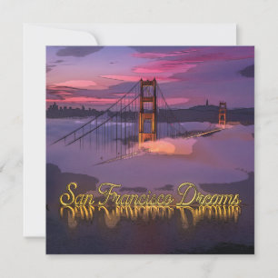 Cartão De Festividades "Sonhos de São Francisco" Pôr do sol da ponte Gold
