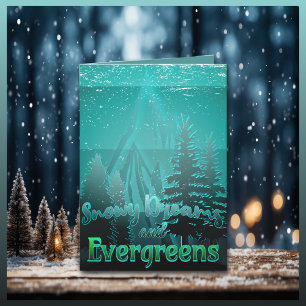 Cartão De Festividades Sonhos Nevados e Sempre-Vivas