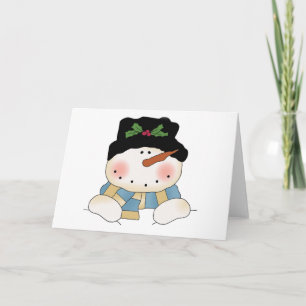 Cartão De Festividades Sorrindo Camisetas e presentes de boneco de neve