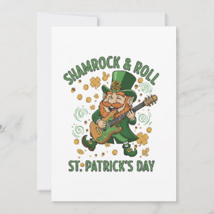 Cartão De Festividades Sorte do Shamrock & Leprechaun Engraçado do Dia de