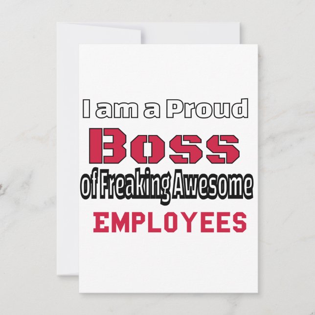 Cartão De Festividades Sou um Chefe Orgulhoso de Empregados Admiráveis (Frente)