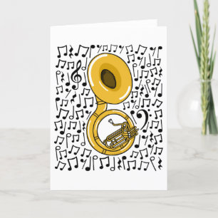 Cartão De Festividades Sousaphone Musical Notes Brass Musical