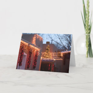 Cartão De Festividades Southwest Christmas - Chili Peppers with Lights