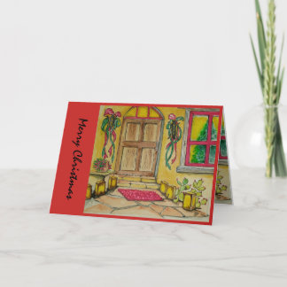Cartão De Festividades Southwestern  Christmas  door  entry i