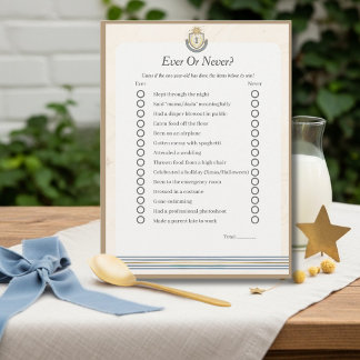 Cartão De Festividades Space First Birthday Ever or Never game card