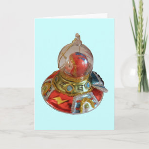 Cartão De Festividades Spaceship Glass Christmas Ornament