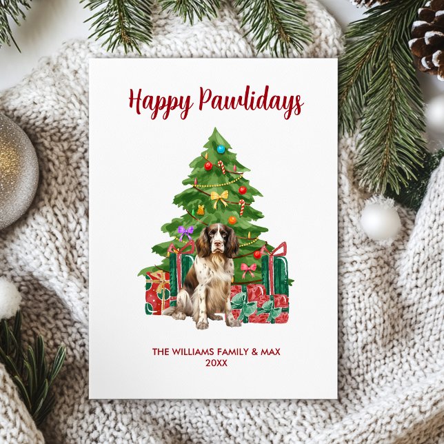 Cartão De Festividades Spaniel Inglês Natal Personalizado para Cachorro (Criador carregado)