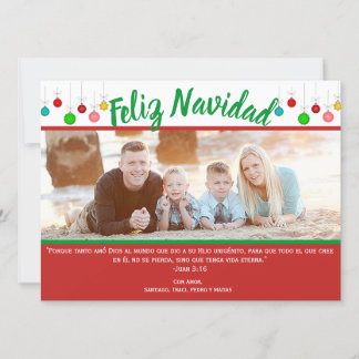 Cartão De Festividades Spanish Cristiano Feliz Navidad Foto Card