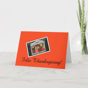 Cartão De Festividades spanish feliz thanksgiving thanksgiving orange aut