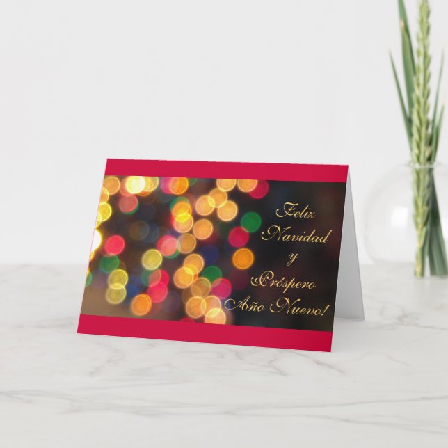 Cartão De Festividades Spanish: Navidad - Luces (Frente)