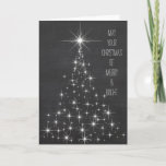 Cartão De Festividades Sparking Lights Merry & Bright Christmas Tree<br><div class="desc">Sparking Lights Merry & Bright Christmas Tree chalkboard black and white sparkles</div>