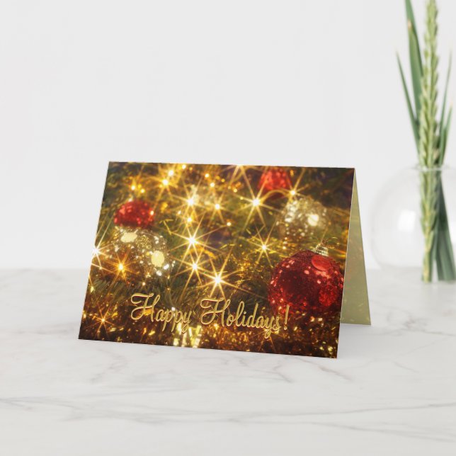 Cartão De Festividades Sparkling Christmas Greeting Card (Frente)