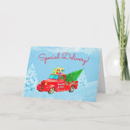 Cartão De Festividades Special Delivery Santa's Pickup Truck Christmas