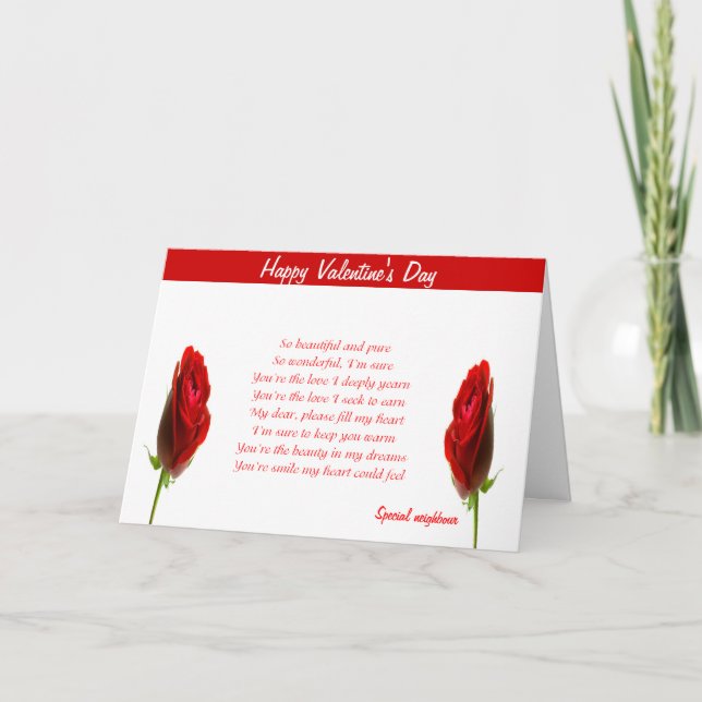Cartão De Festividades Special neighbor valentine's day cards (Frente)