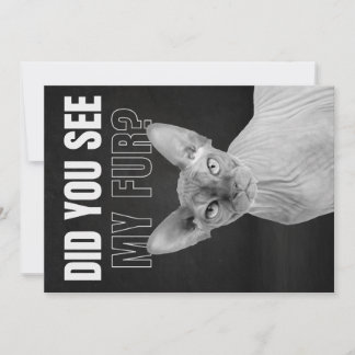 Cartão De Festividades Sphynx Cat Sarcastic Fur Humor Illustration
