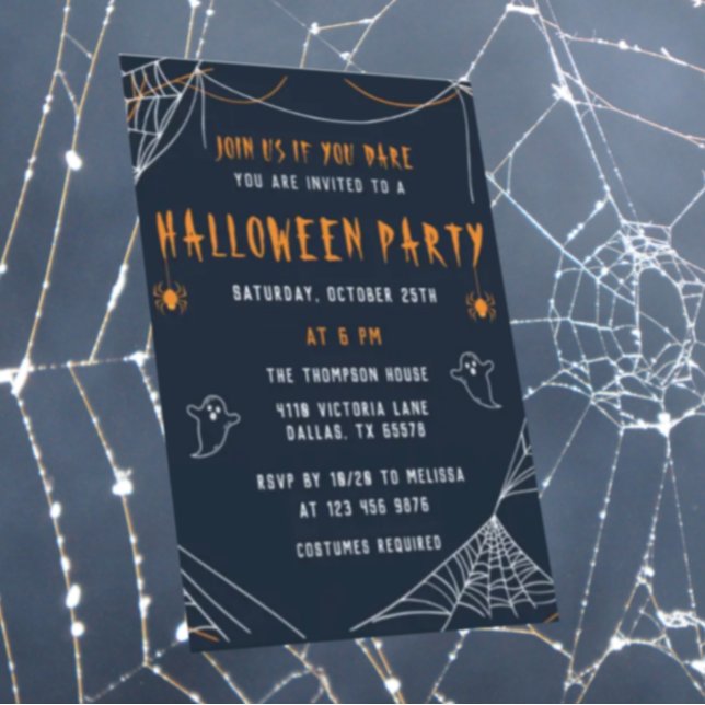 Cartão De Festividades Spider Webs Halloween Adult Party  Holiday Card (Criador carregado)