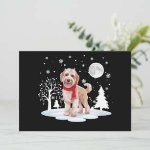Cartão De Festividades Spinone Italiano sob a Luz da Lua Natal Neve 
