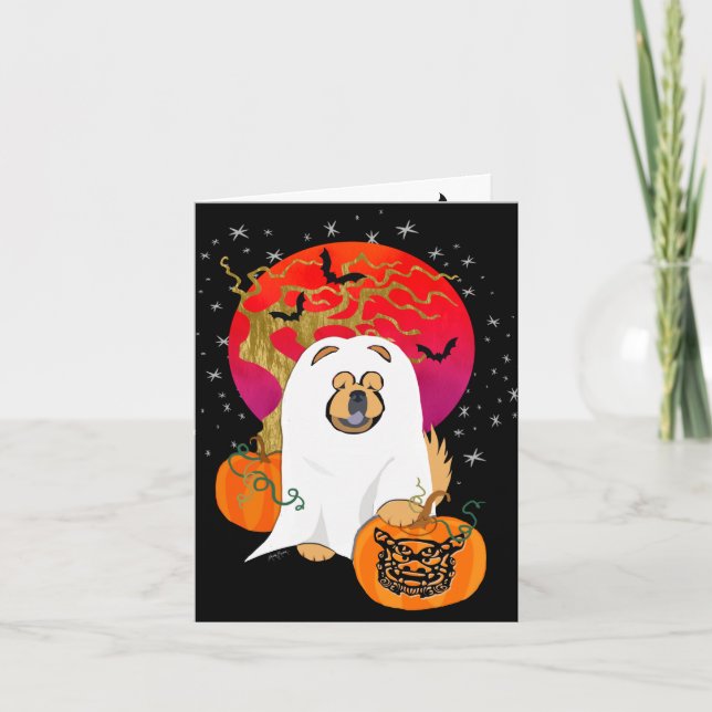 Cartão De Festividades SPOOKY BOO-DOG - Chow Art Cards (Frente)