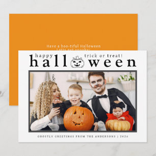 Cartão De Festividades Spooky Jack-o'-lanterna Feliz Halloween 1 Foto