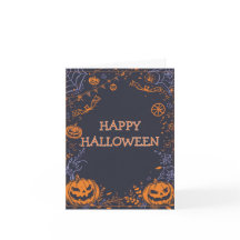 Spooky Pumpkin Dark Elegant Halloween Greeting