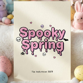 Cartão De Festividades Spooky Spring Pastel Goth Easter Pink Dripping